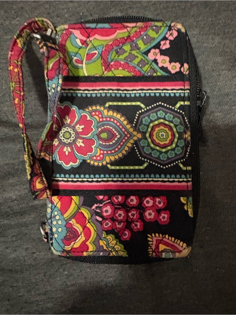 Compact Floral Wristlet Wallet